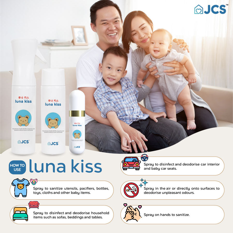 Luna Kiss Spray - COMBO 4 for baby wash hand wash handwash toys furnitures utensils pacifiers baby carriers bed body wash hand soap