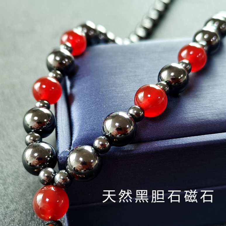 Golden Tai Chi™ Natural obsidian magnet necklace with negative ion pendant 太极负离子黑曜石磁项链 - JoonaCare.Shop